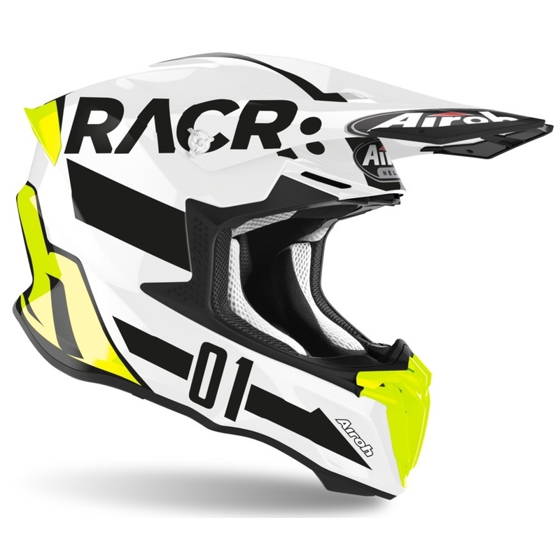 Motokrosová přilba Airoh Twist Racr černo-bílo-fluo žlutá výprodej