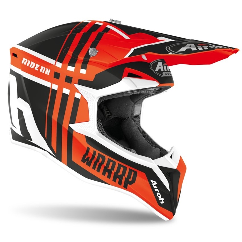 Motokrosová přilba Airoh Wraap Broken černo-oranžová