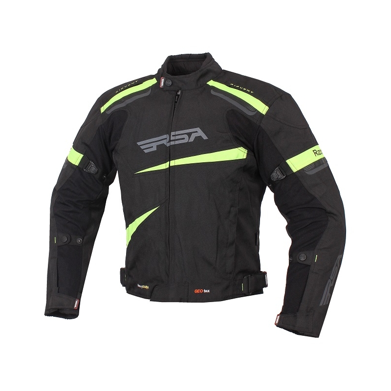 Bunda na motorku RSA Razor černo-fluo žlutá výprodej