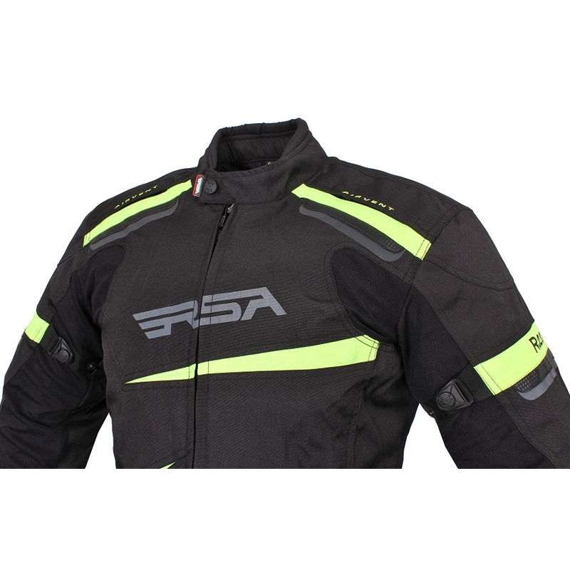 Bunda na motorku RSA Razor černo-fluo žlutá výprodej