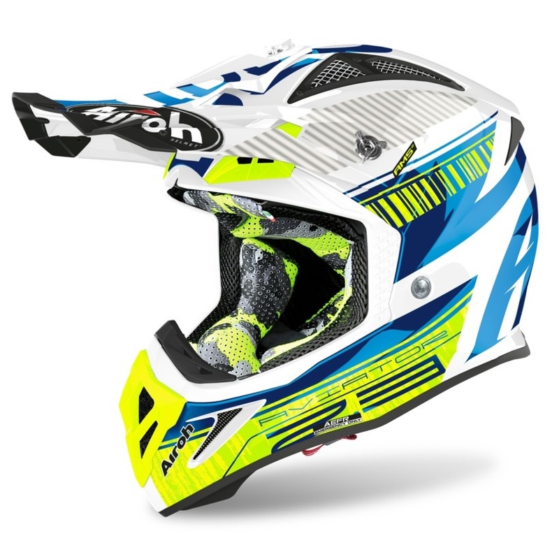 Motokrosová přilba Airoh Aviator Novak 2.3 AMSS modro-fluo žlutá