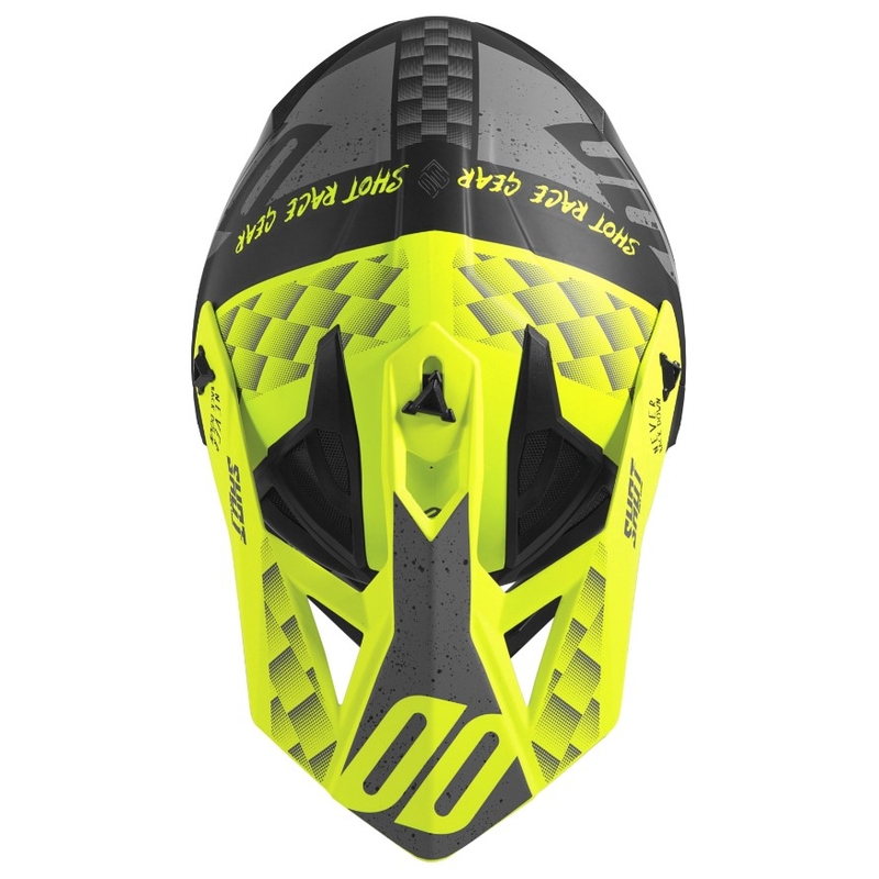 Motokrosová přilba Shot Lite Rush černo-šedo-fluo žlutá