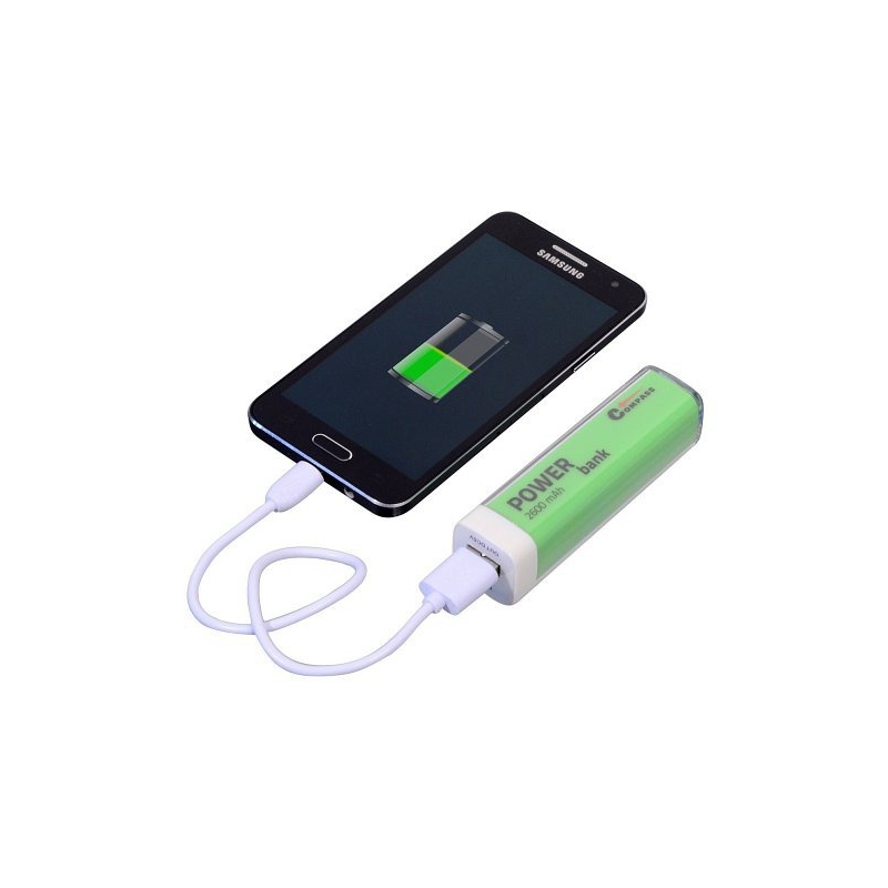 POWER BANK 2600mA bílý + 30cm kabel