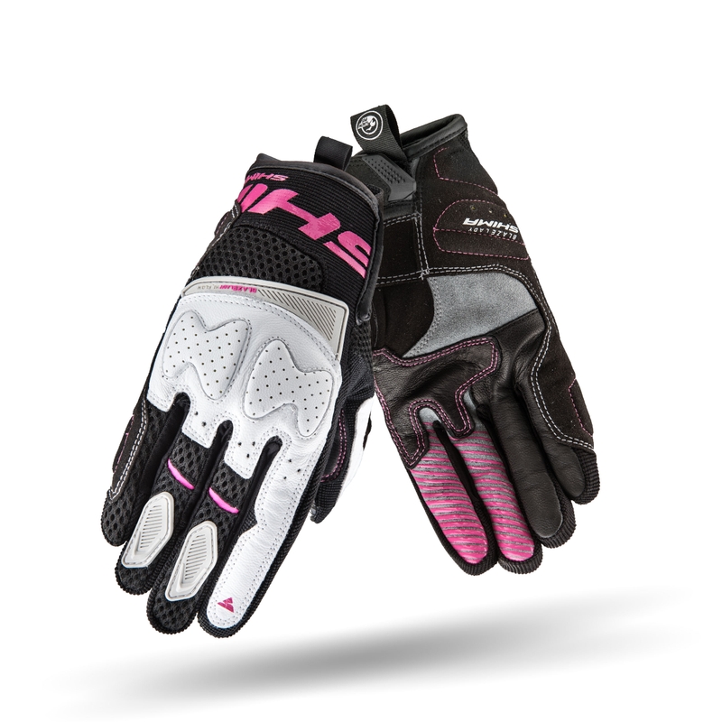 Дамски ръкавици за мотоциклетизъм Shima Blaze Black, White and Pink разпродажба