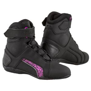 Дамски мотоциклетни ботуши Kore Velcro 2.0 Black and Purple