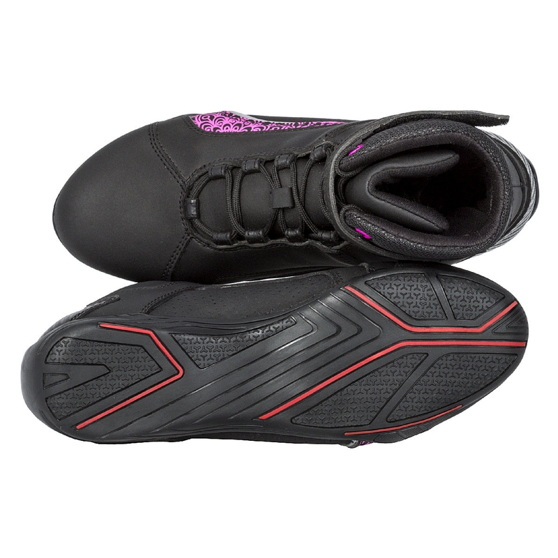 Дамски мотоциклетни ботуши Kore Velcro 2.0 Black and Purple