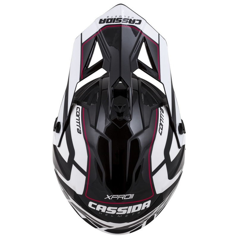 Каска за мотокрос Cassida Cross Pro II Contra бяло-червено-черна