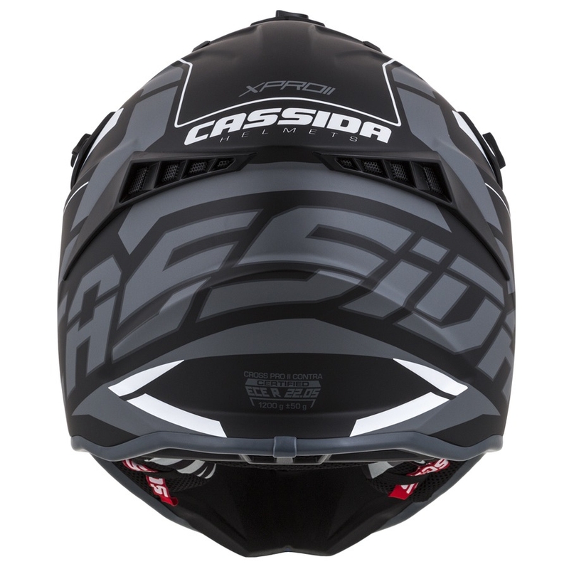 Каска за мотокрос Cassida Cross Pro II Contra черно-сиво-бяла