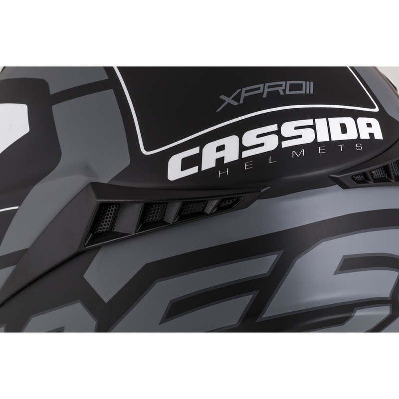 Каска за мотокрос Cassida Cross Pro II Contra черно-сиво-бяла