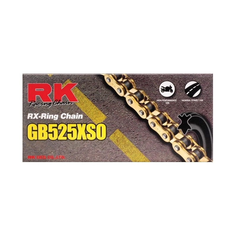 Řetěz RK 525 XSO 102 článků X-kroužky zlatý