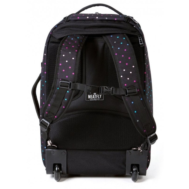 Kufr Meatfly Revel Trolley Bag černo-růžový