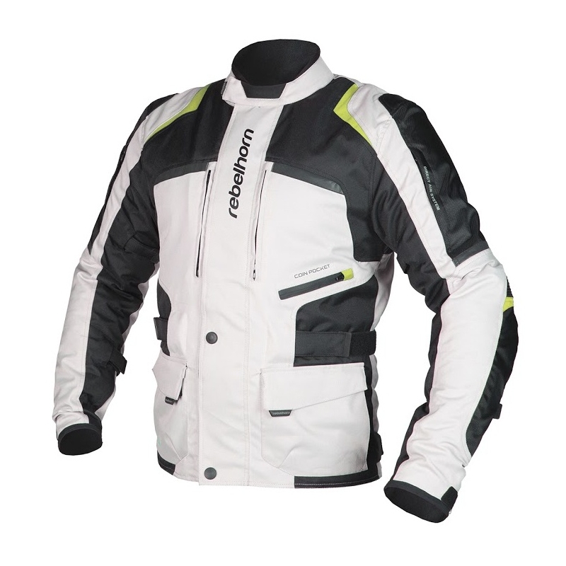 Moto bunda Rebelhorn Hiker šedo-černo-fluo žlutá výprodej