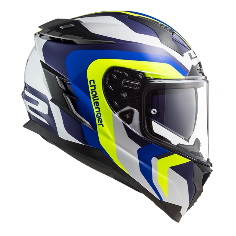 Integrální přilba na motorku LS2 FF327 Challenger Galactic modro-bílo-fluo žlutá výprodej