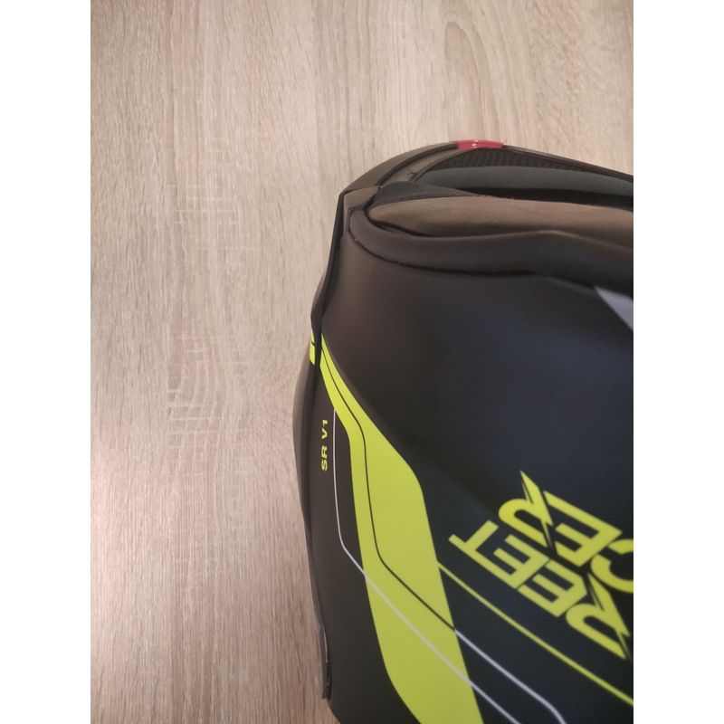 Vyklápěcí přilba na motorku Street Racer SR V1 černo-fluo žlutá - II. jakost