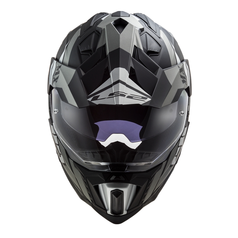 Каска за ендуро LS2 MX701 Explorer Atlantis черно-сиво-бяло