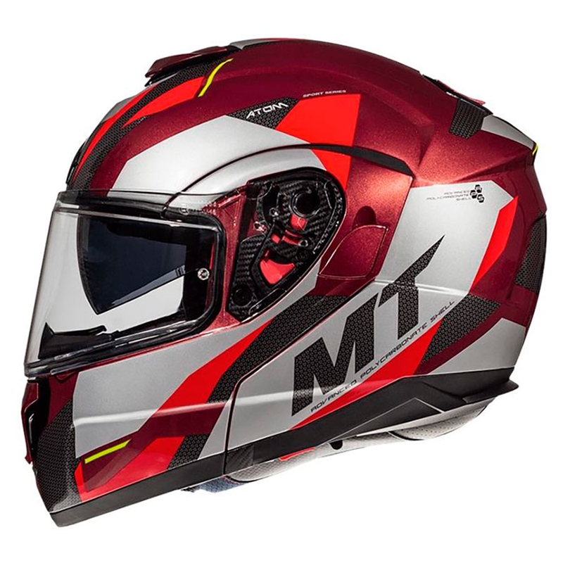 Vyklápěcí přilba na motorku MT Atom SV TRANSCEND F5 červená - II. jakost