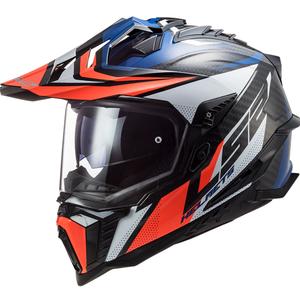 Ендуро каска LS2 MX701 Explorer C Focus бяло-синьо-червена