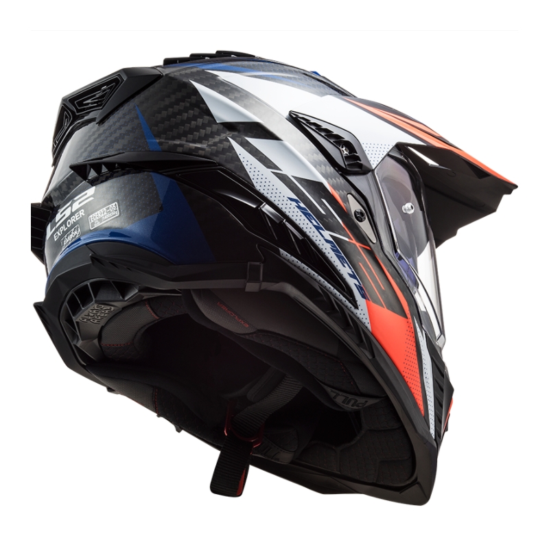 Ендуро каска LS2 MX701 Explorer C Focus бяло-синьо-червена