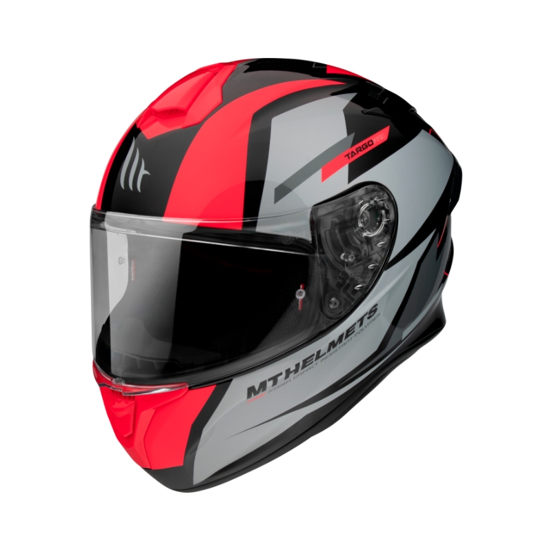 Integrální přilba na motorku MT FF106 Pro Targo Pro Sound černo-šedo-fluo červená výprodej