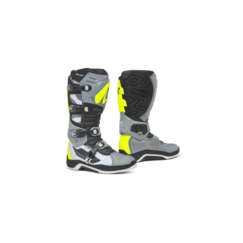 Boty na motorku Forma Pilot černo-šedo-fluo žluté
