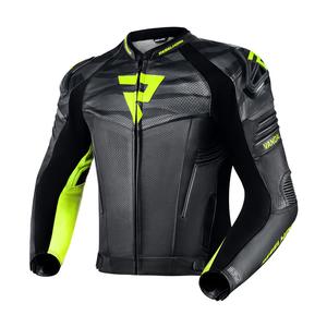 Кожено мотоциклетно яке Rebelhorn Vandal Black-Fluo Yellow разпродажба