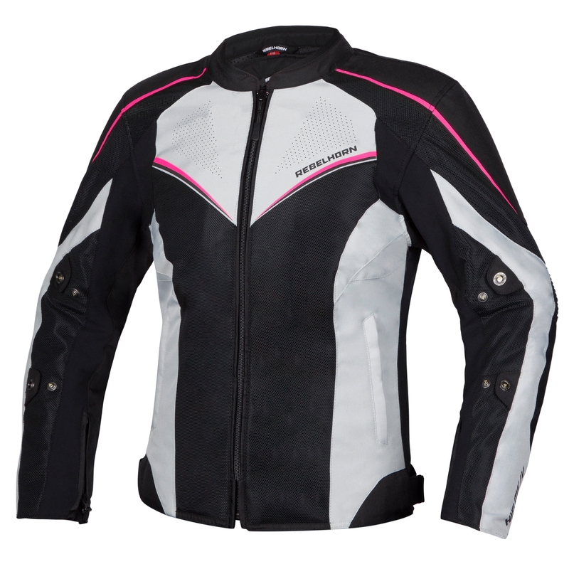 Мотоциклетно яке Rebelhorn Hiflow IV Black-Silver-Pink за жени разпродажба