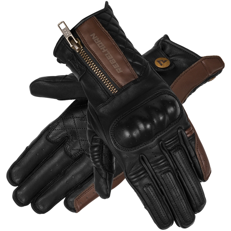 Дамски мотоциклетни ръкавици Rebelhorn Hunter Black and Brown разпродажба