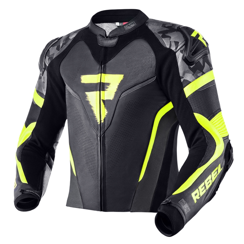 Мотоциклетно яке Rebelhorn Rebel black-grey-fluo yellow разпродажба