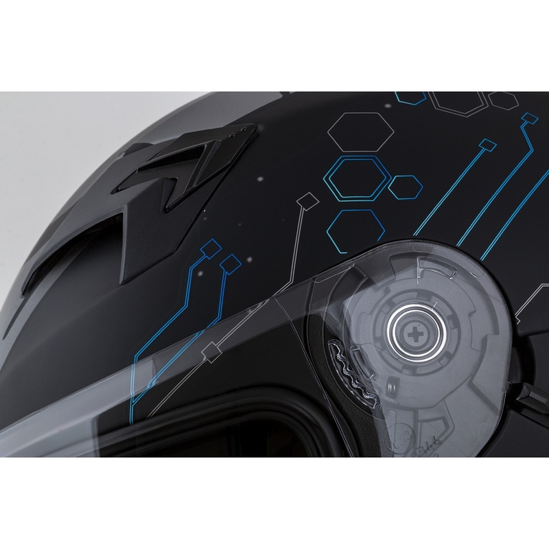 Integrální přilba na motorku Cassida 3.0 Hack modro-černá matná