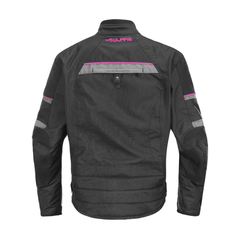 Dámská bunda na motorku 4SQUARE Roadster černo-růžová výprodej