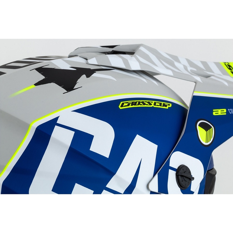 Каска за мотокрос Cassida Cross Cup Sonic fluo жълто-синьо матова