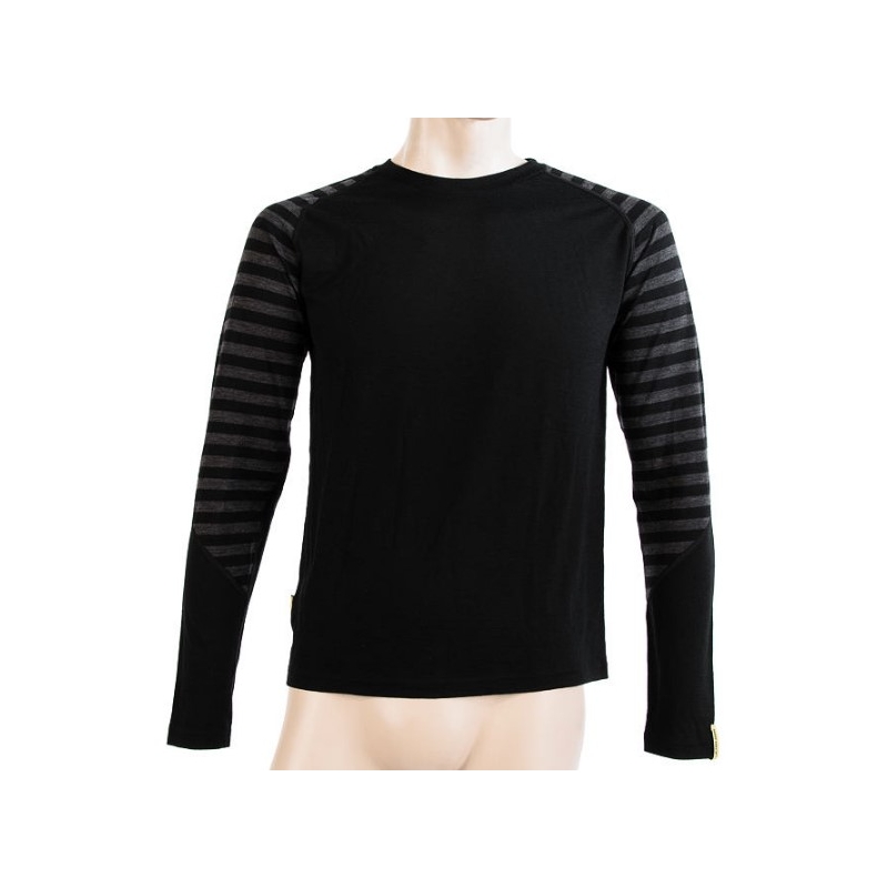 Pánské funkční tričko Sensor Merino Active černo-šedé - dlouhý rukáv výprodej