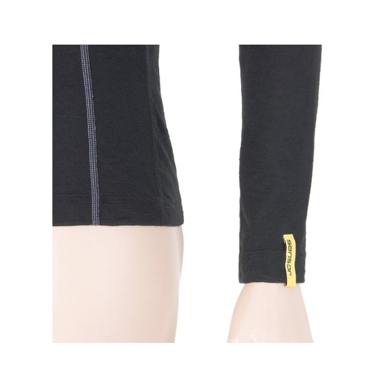 Dámské funkční triko Sensor Merino Active černé - dlouhý rukáv výprodej