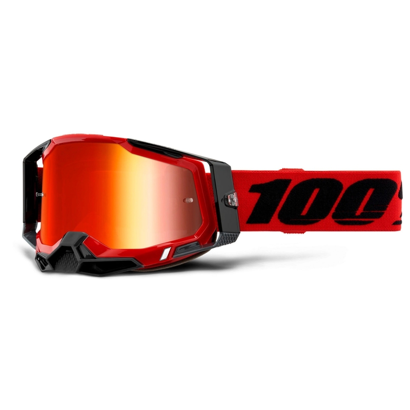 Motokrosové brýle 100% RACECRAFT 2 červené (červené zrcadlové plexi)