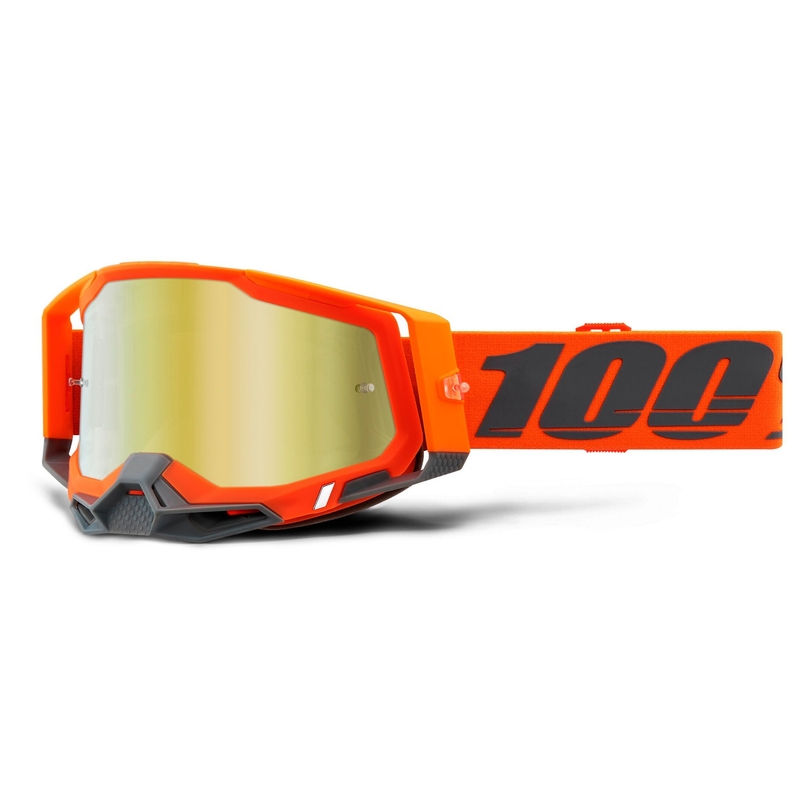 Motokrosové brýle 100% RACECRAFT 2 oranžové (zlaté zrcadlové plexi)