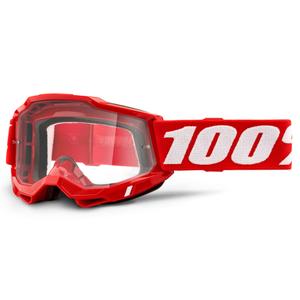 Очила за мотокрос 100% ACCURI 2 червени (прозрачен плексиглас)