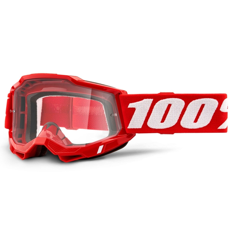 Очила за мотокрос 100% ACCURI 2 червени (прозрачен плексиглас)