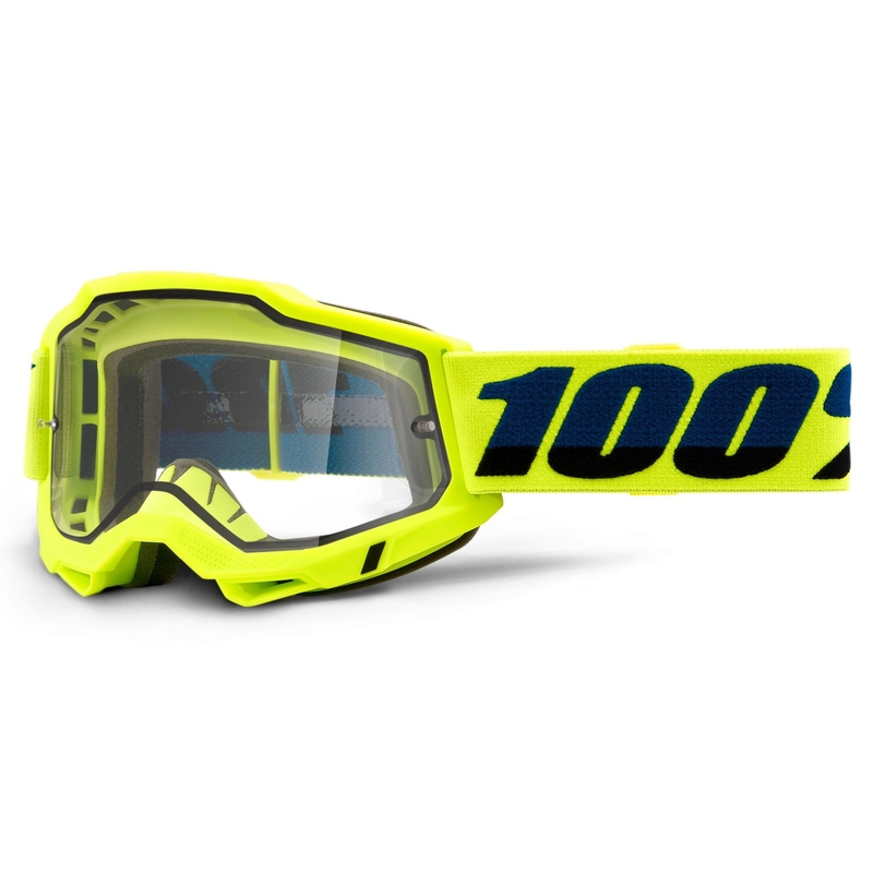 Motokrosové brýle 100% ACCURI 2 fluo žluté (dvojité čiré plexi)