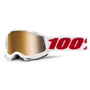 Детски очила за мотокрос 100% ACCURI 2 white (gold plexi)