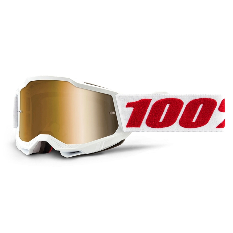 Детски очила за мотокрос 100% ACCURI 2 white (gold plexi)