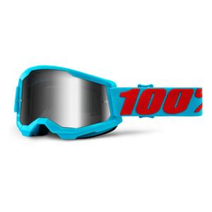 Очила за мотокрос 100% STRATA 2 Summit blue (сребрист огледален плексиглас)