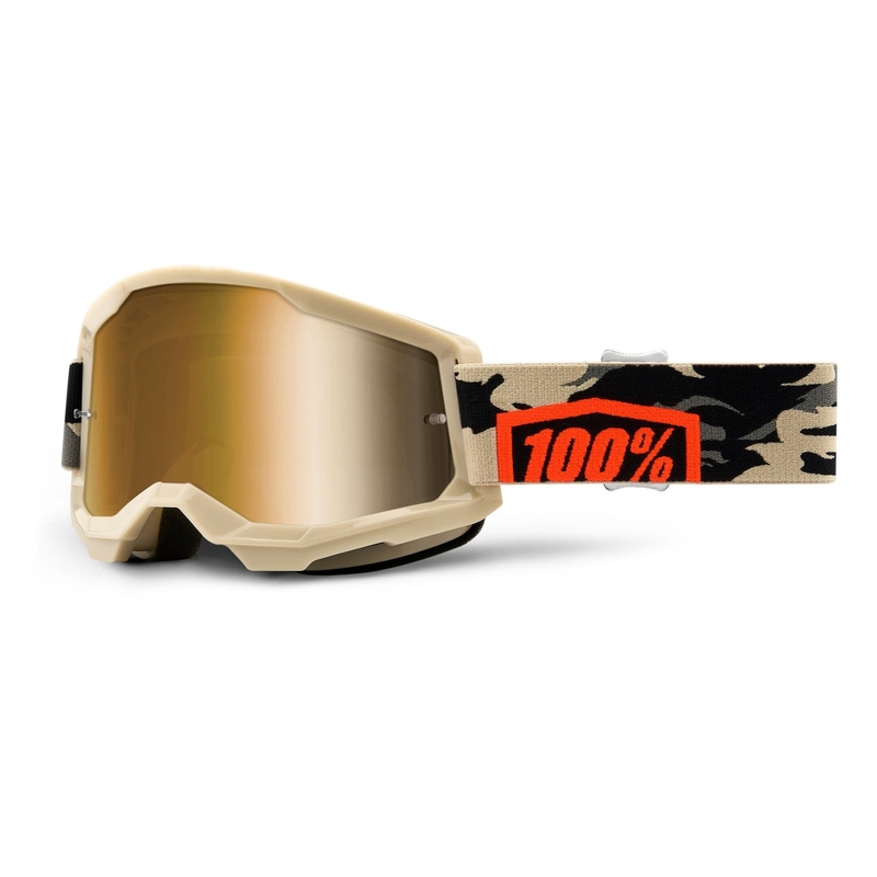 Очила за мотокрос 100% STRATA 2 Kombat - True beige (gold plexi)