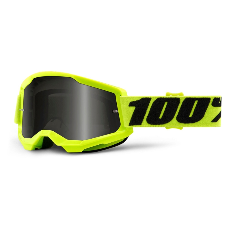 Очила за мотокрос 100% STRATA 2 fluo yellow (опушен плексиглас)