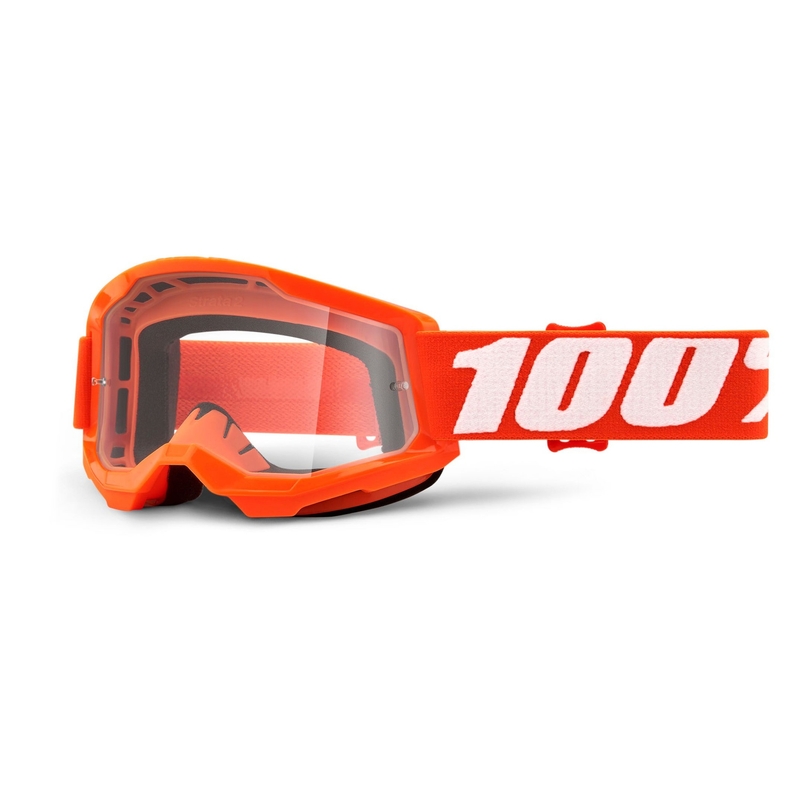 Dětské motokrosové brýle 100% STRATA 2 oranžové (čiré plexi) výprodej