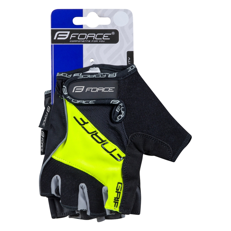 Rukavice FORCE GRIP černo-fluo žluté výprodej
