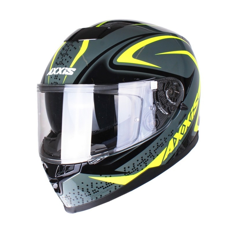Přilba na motorku Axxis Alert šedo-fluo žlutá výprodej