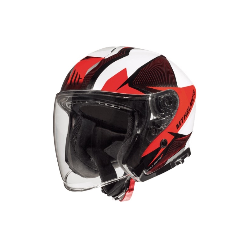 Otevřená přilba na motorku MT Thunder 3 SV Wing černo-bílo-červená - II. jakost