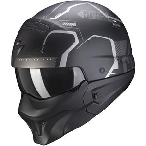 Отворена каска с маска Scorpion EXO-COMBAT EVO Ram черно-сребърен мат