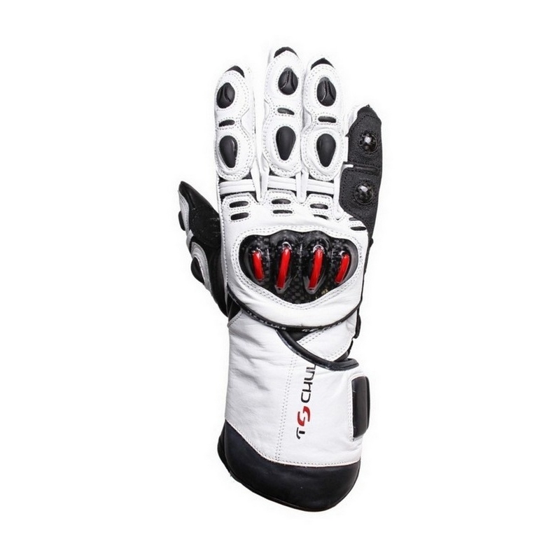 Rukavice na motorku Tschul 270 bílo-černé výprodej