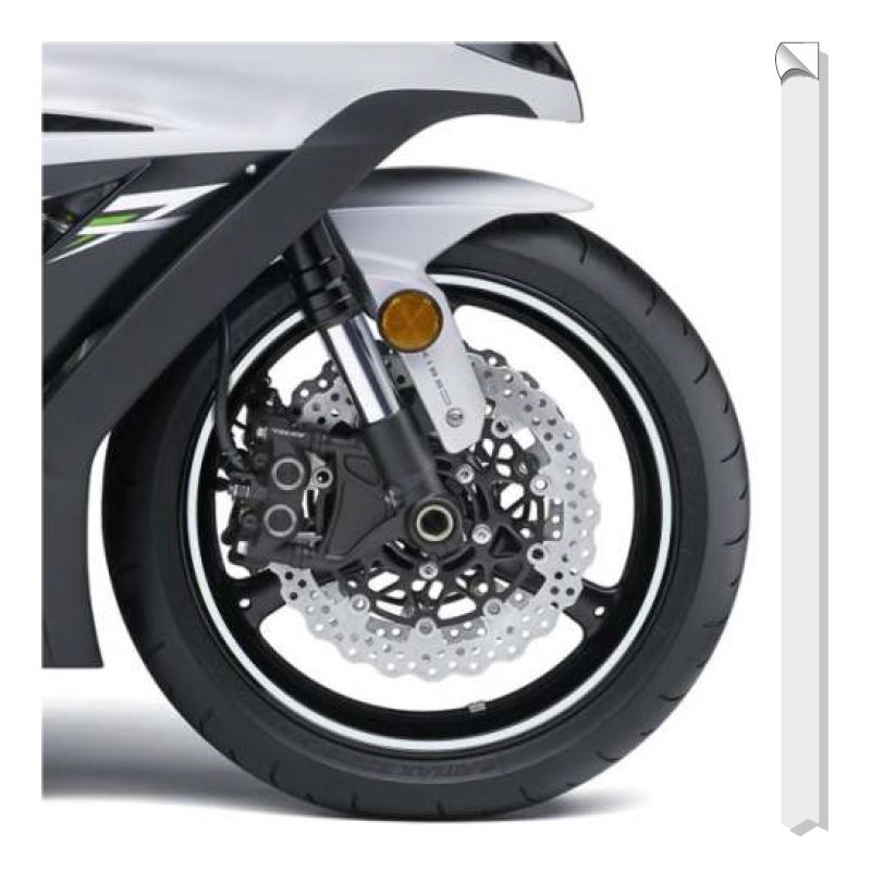 Светлоотразителна лента на джантата Печат бял